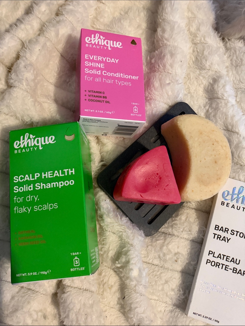 Pink Conditioner & Green Shampoo Solid Bars - Everyday Shine & Scalp Health